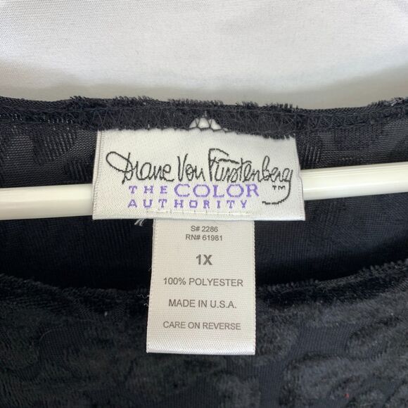 Diane von Furstenberg Long Sleeve Velvet Maxi Dress Size 1X Goth Whimsygoth 80s - Picture 3 of 8